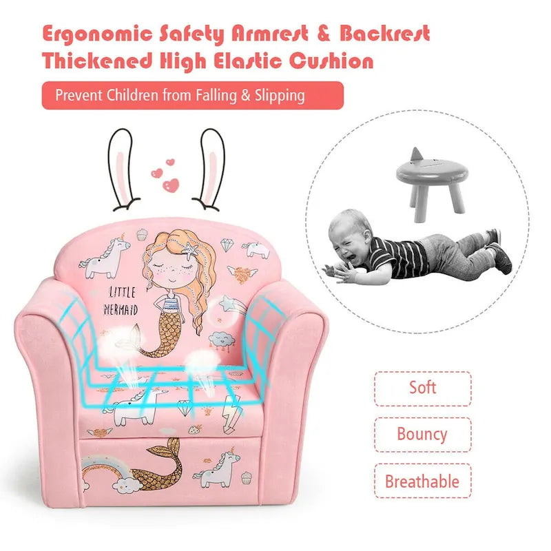 Fauteuil Enfant Rose Sirène pour 1 Enfant (1 à 5 ans)